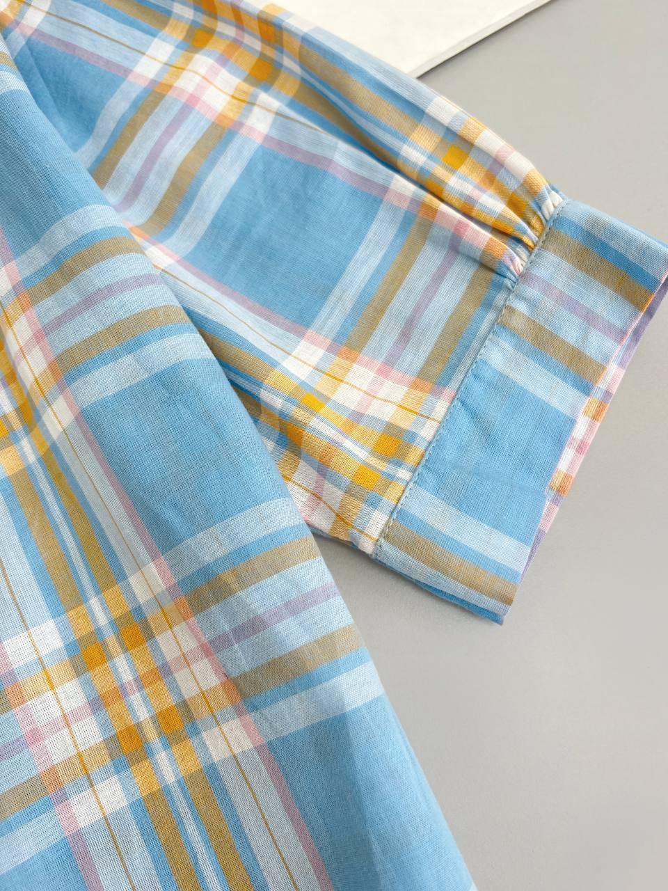 شومیز تمام نخ چهارخونه کد 3730