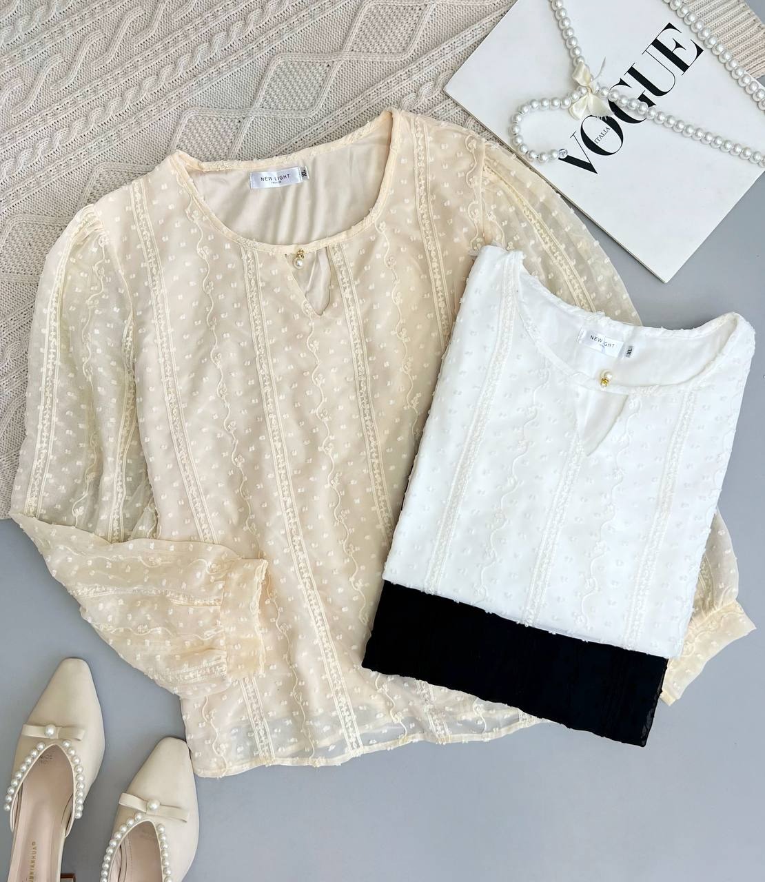 شومیز حریر گلدوزی شده کد 3731