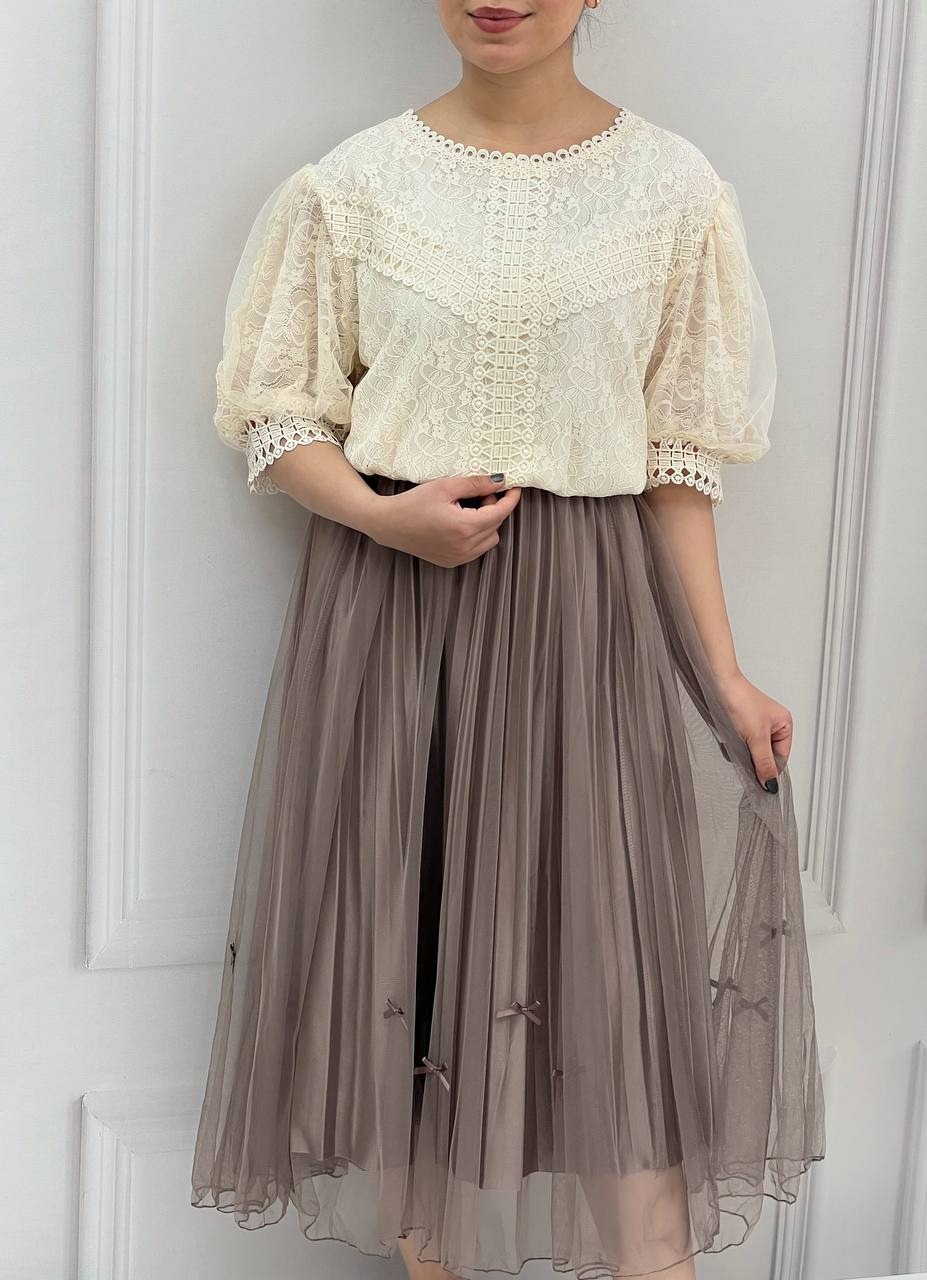 شومیز تمام گیپور آستردار کد 3733