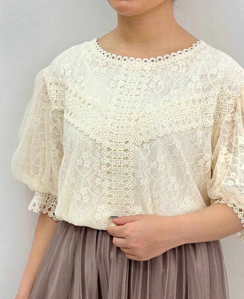 شومیز تمام گیپور آستردار کد 3733