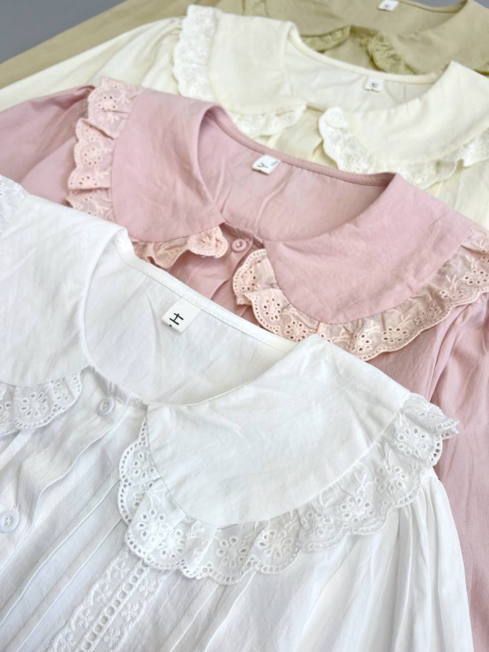 شومیز کتان نخ یقه خامه دوزی 2 کد 3738