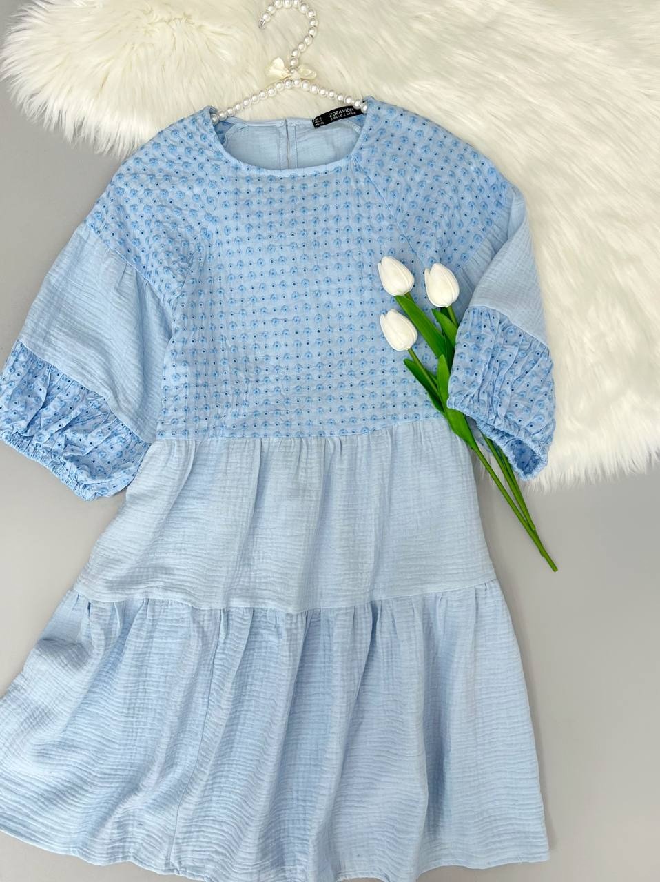 پیراهن موسلین خامه دوزی کد 3741