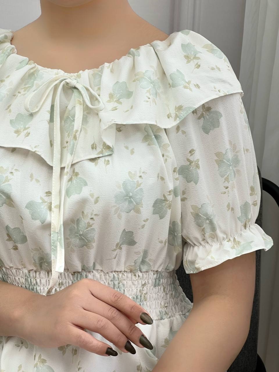 پیراهن گلگلی کمرکش کد 3742