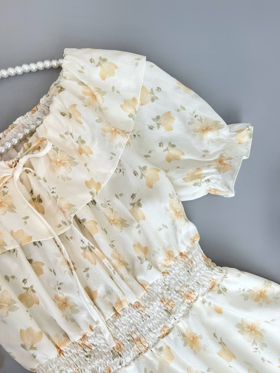 پیراهن گلگلی کمرکش کد 3742