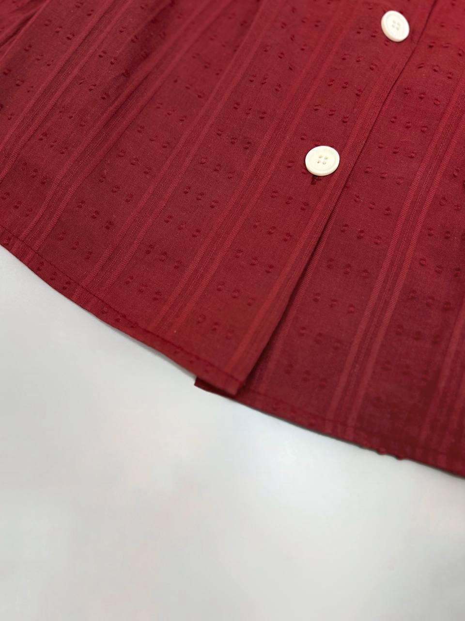 شومیز خامه دوزی گل برجسته آجری کد 3743