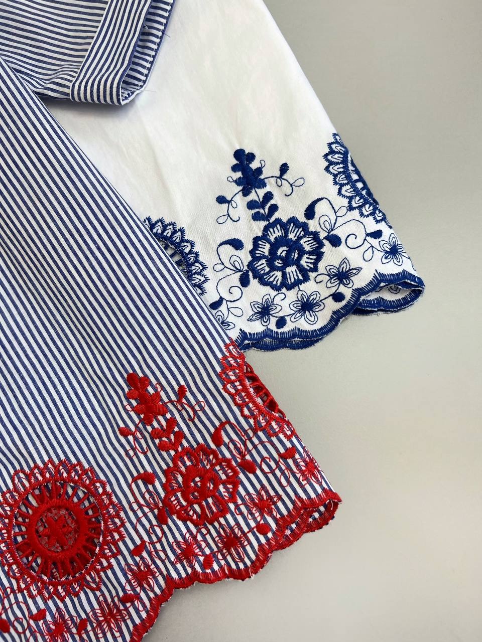 شومیز پوپلین نخ پایین خامه دوزی کد 3746