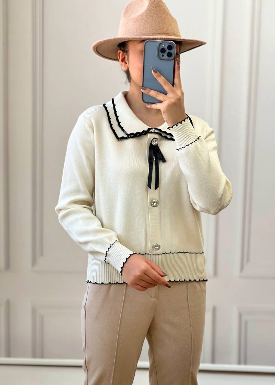 پلیور بافت دو یقه کد 3749