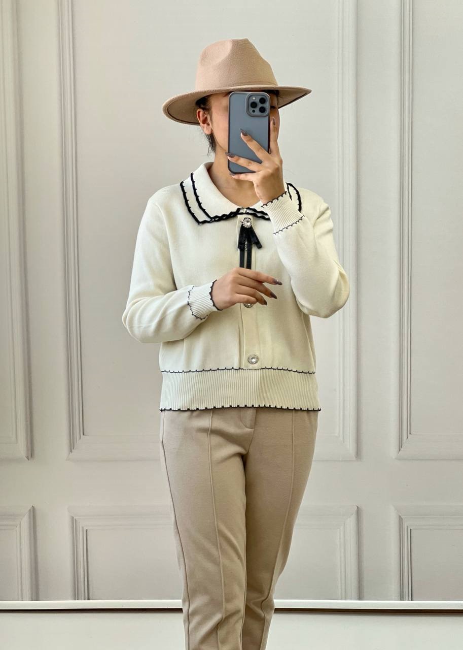 پلیور بافت دو یقه کد 3749