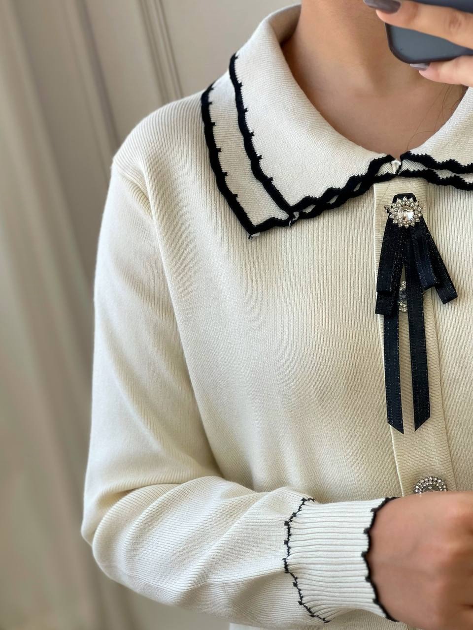 پلیور بافت دو یقه کد 3749