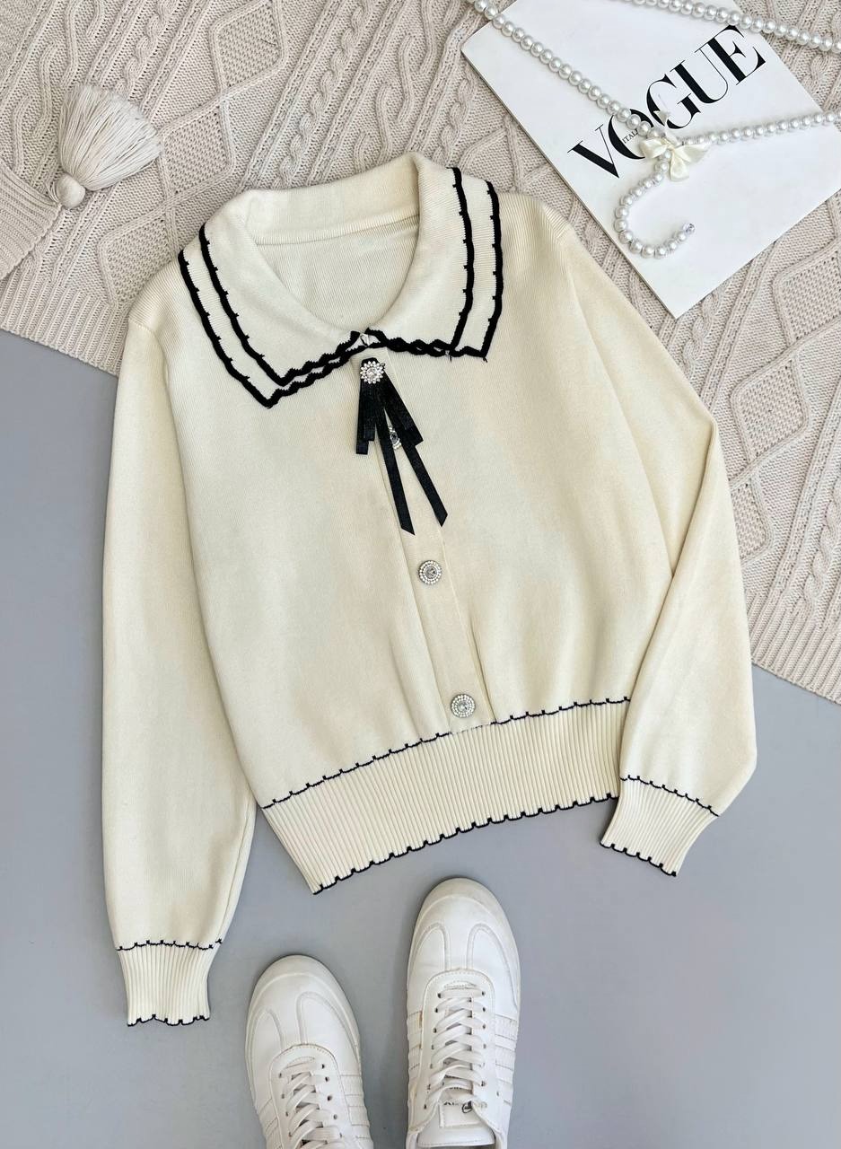 پلیور بافت دو یقه کد 3749