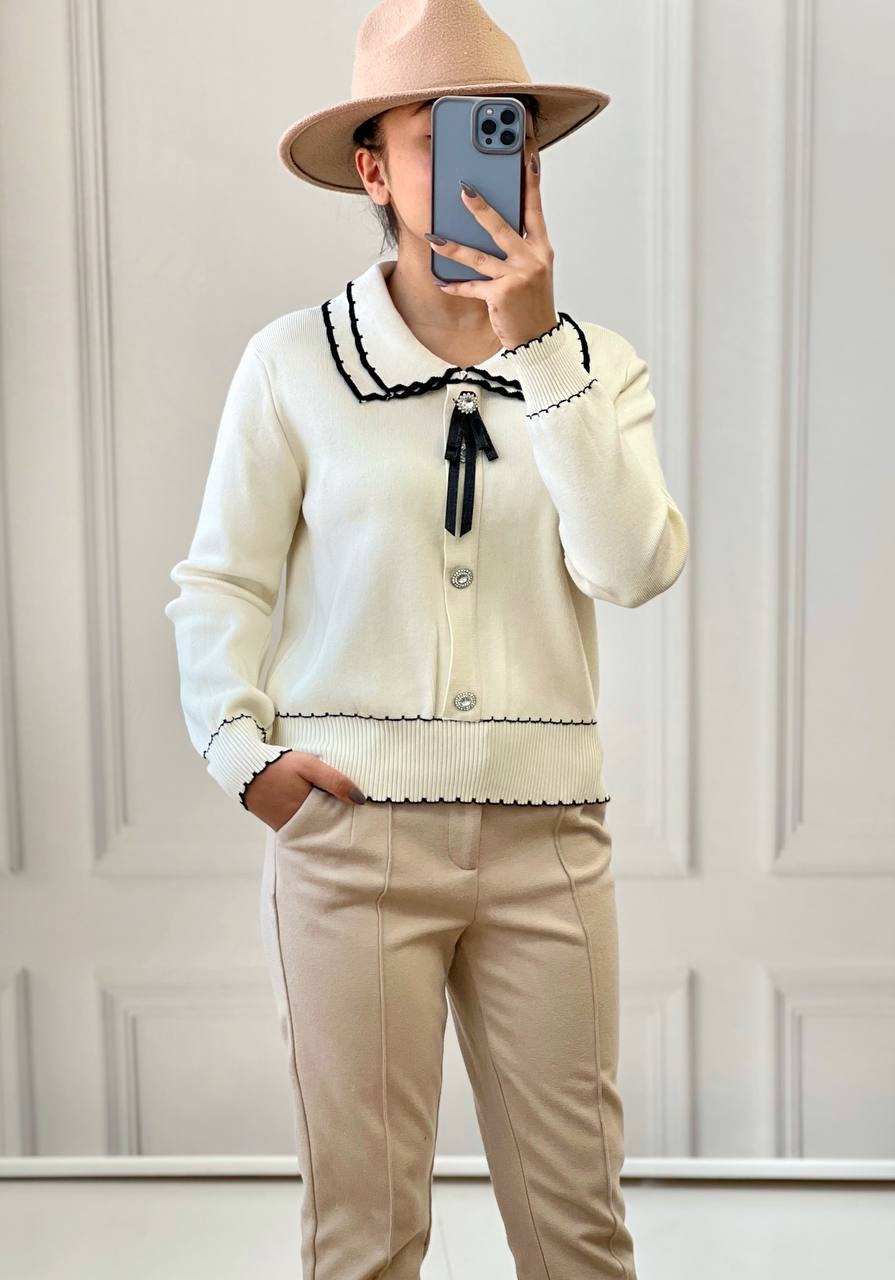 پلیور بافت دو یقه کد 3749