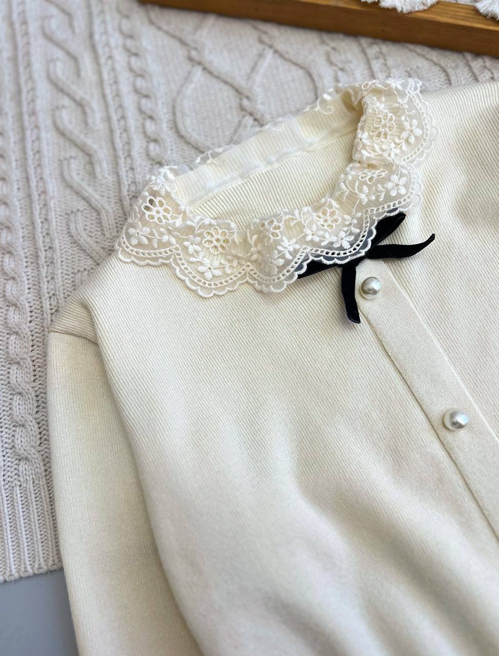 پلیور بافت یقه خامه دوزی کد 3750