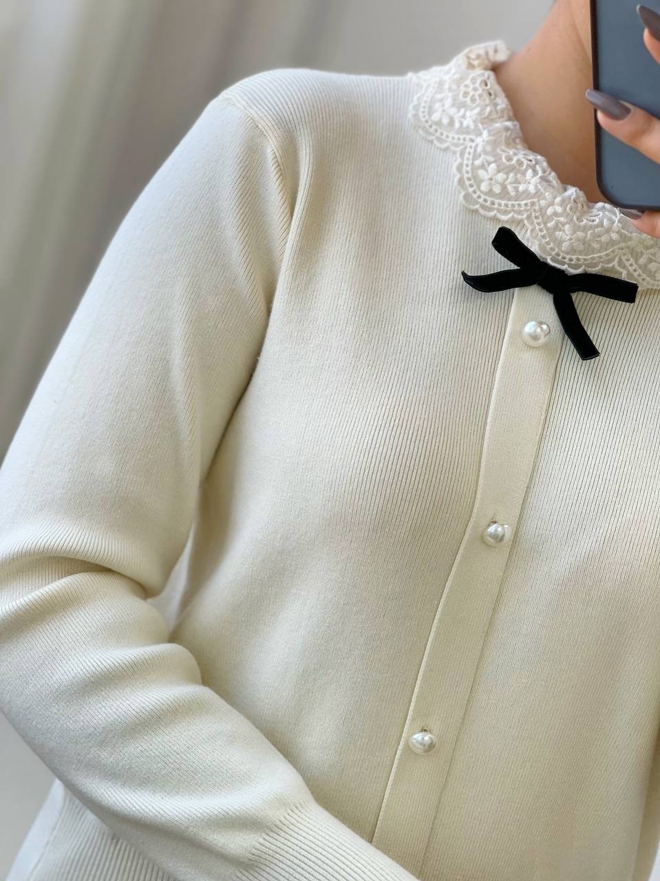 پلیور بافت یقه خامه دوزی کد 3750