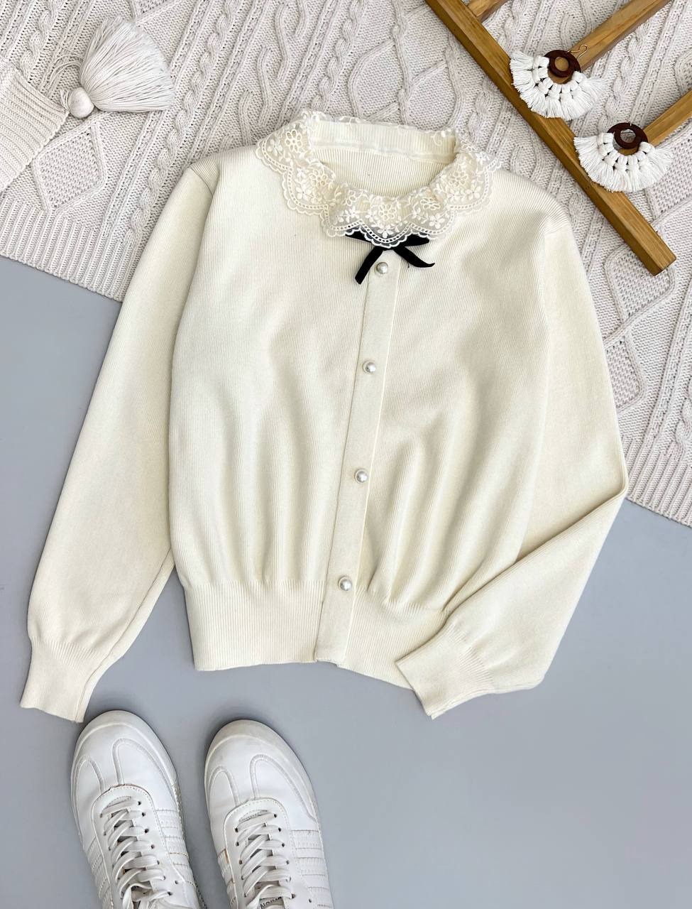 پلیور بافت یقه خامه دوزی کد 3750