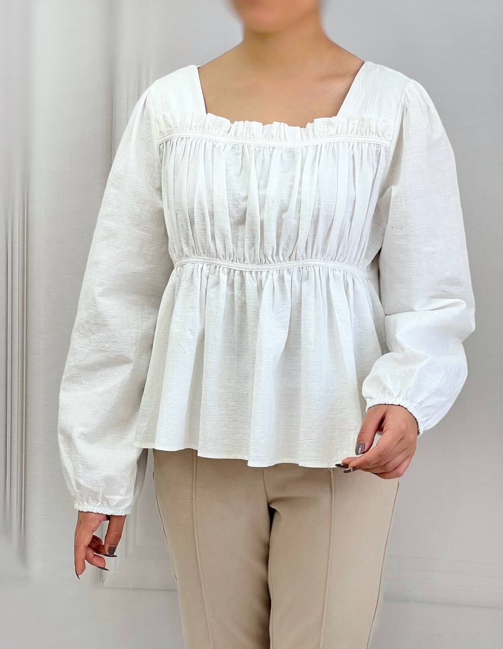 شومیز کمر گتر تمام چین کد 3755