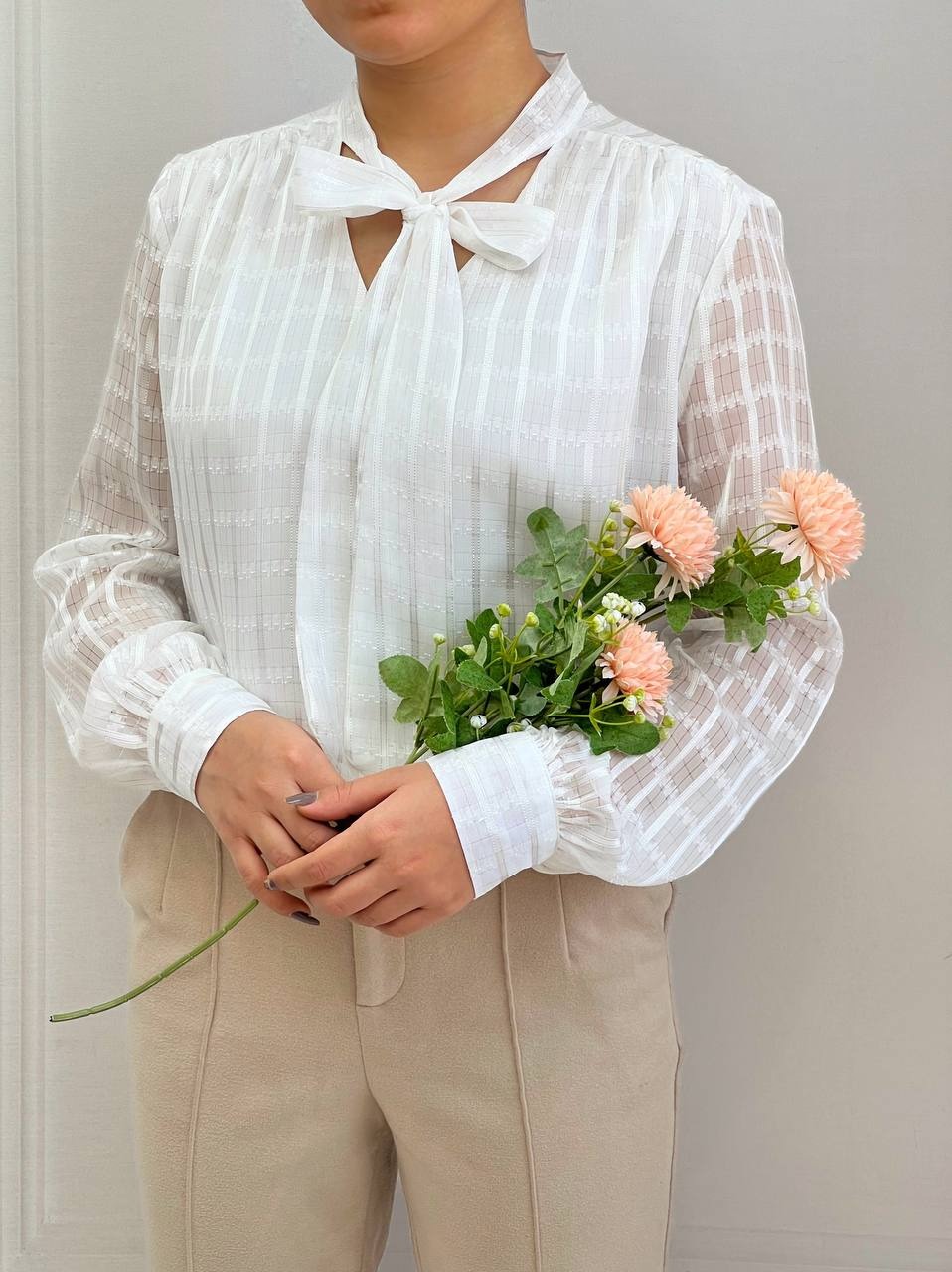 شومیز حریر لمه دار کد 3758