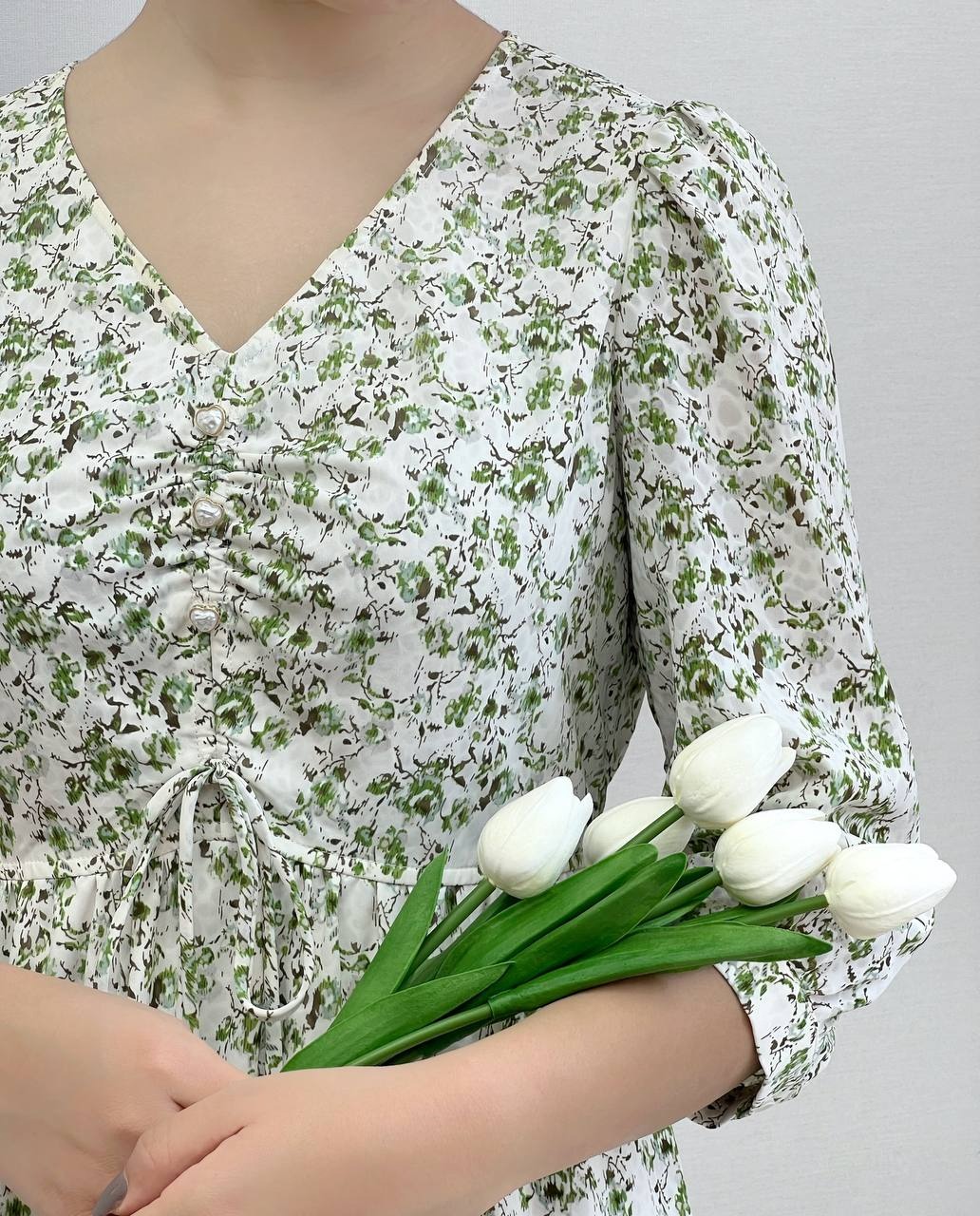 پیراهن گلگلی آستردار کد 3766