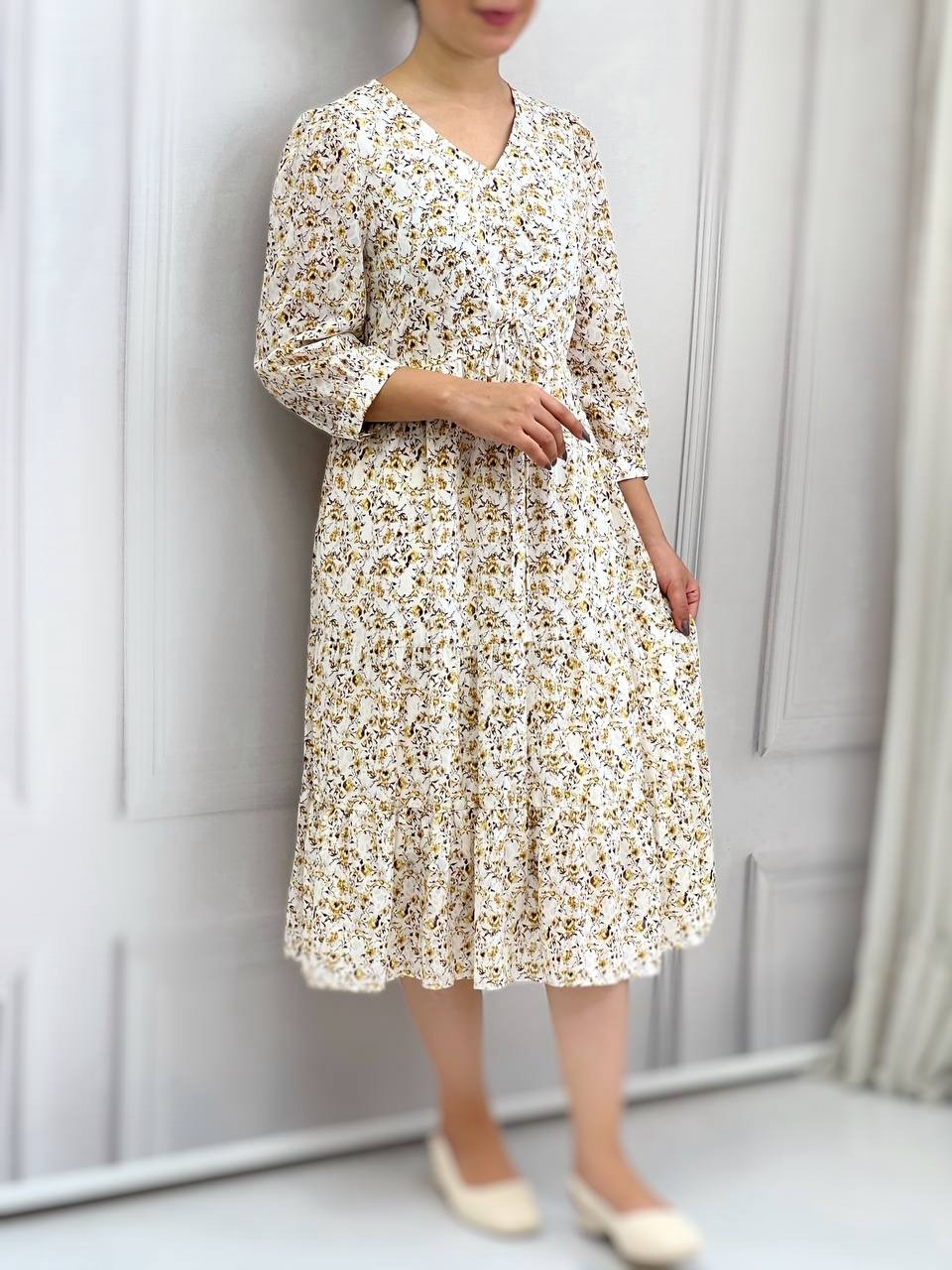 پیراهن گلگلی آستردار کد 3766