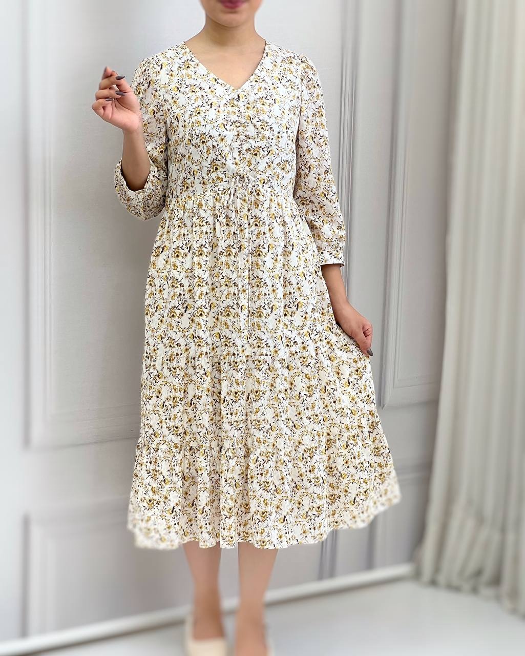 پیراهن گلگلی آستردار کد 3766