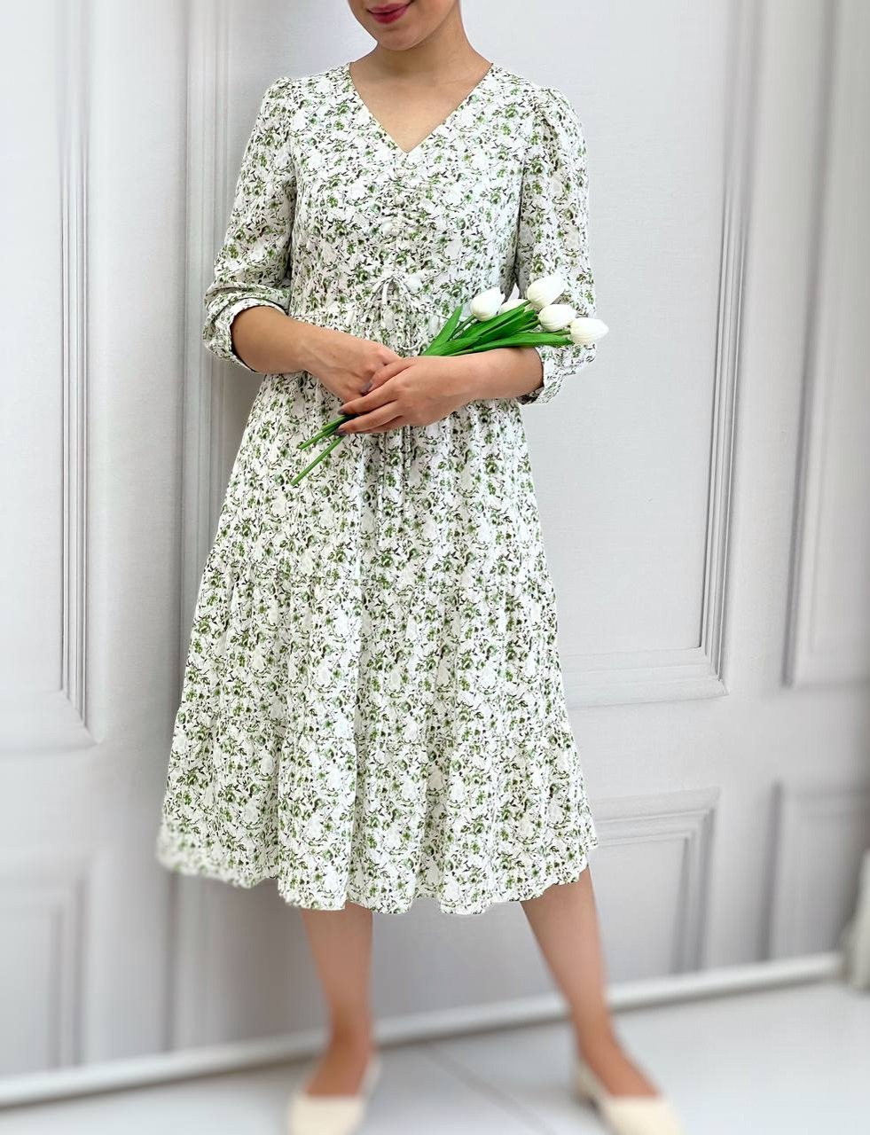 پیراهن گلگلی آستردار کد 3766