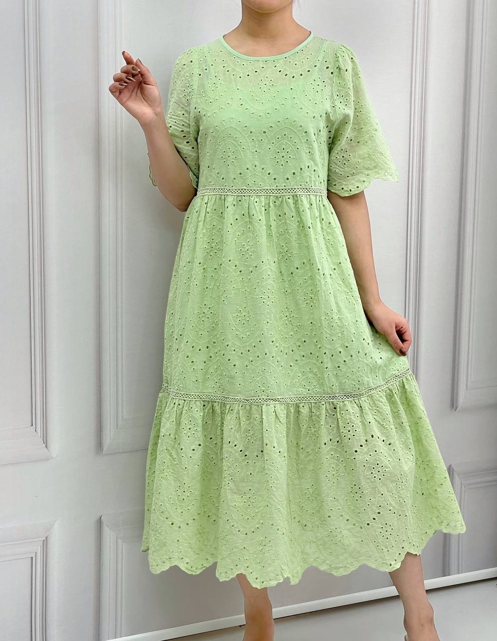 پیراهن خامه دوزی بهمراه تاپ بلند کد 3770