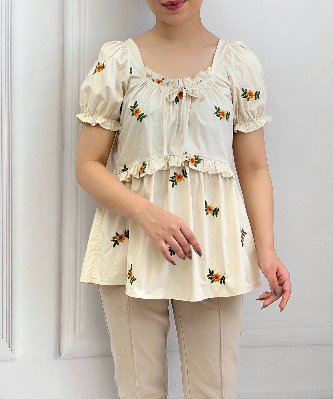 شومیز تمام گلدوزی کد 3774