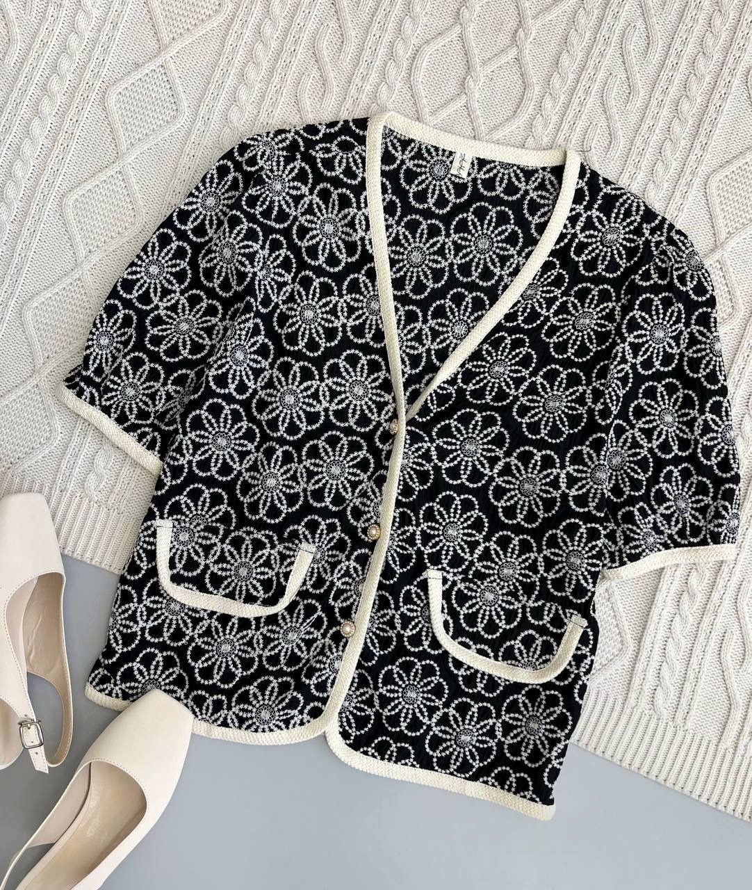 شومیز جلو دکمه تمام گلدوزی کد 3775