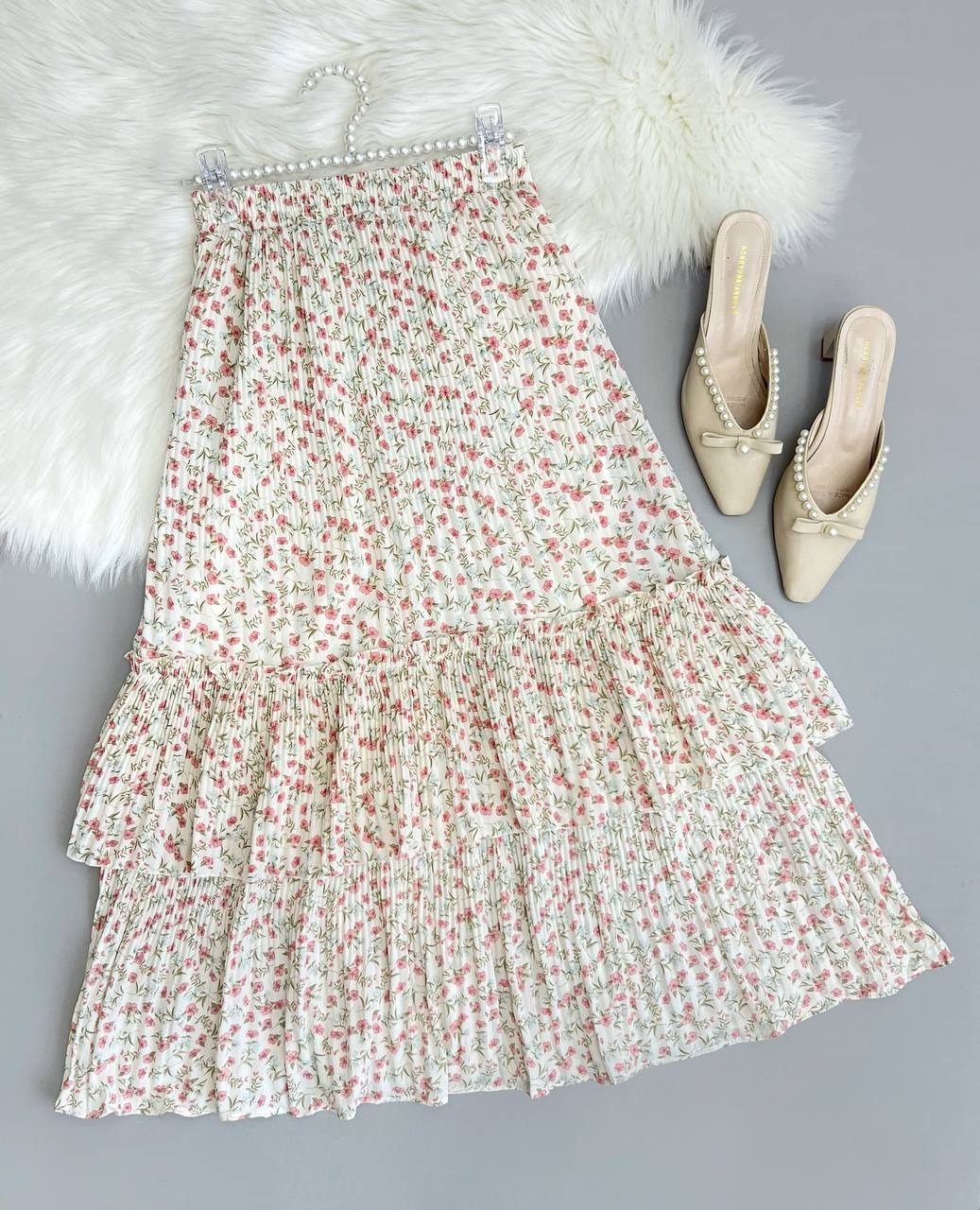 دامن پلیسه گل ریز 4 کد 3778