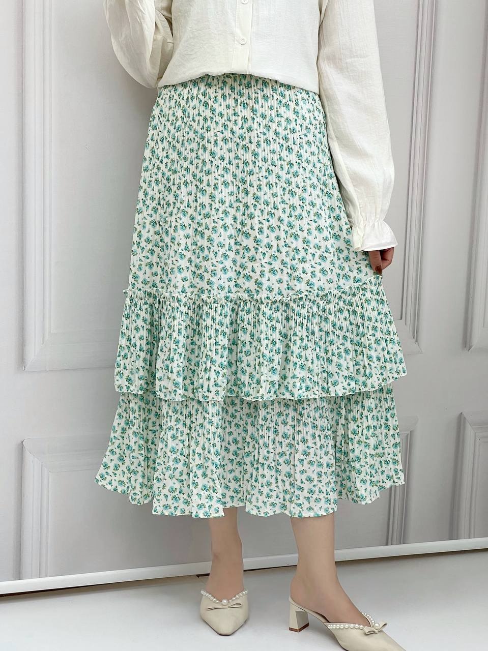 دامن پلیسه گل ریز 4 کد 3778