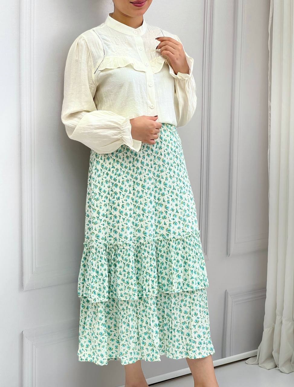 دامن پلیسه گل ریز 4 کد 3778