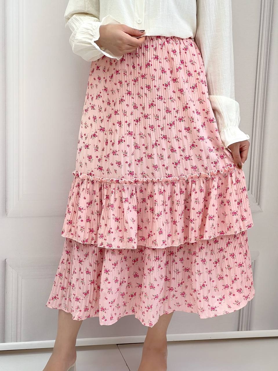 دامن پلیسه گل ریز 4 کد 3778