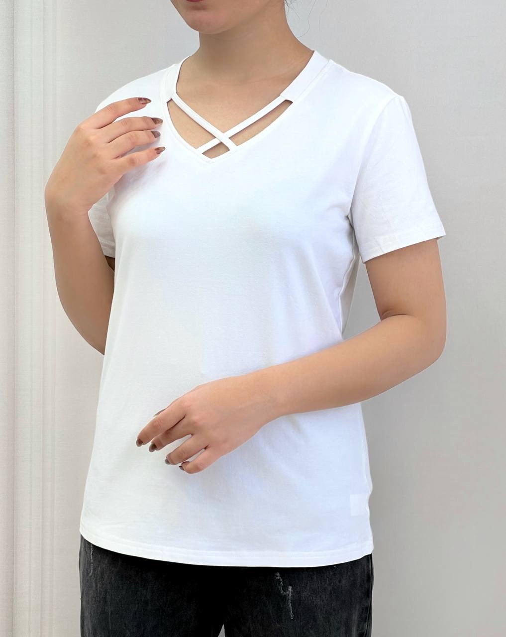 تیشرت سفید/مشکی وارداتی کد 3779