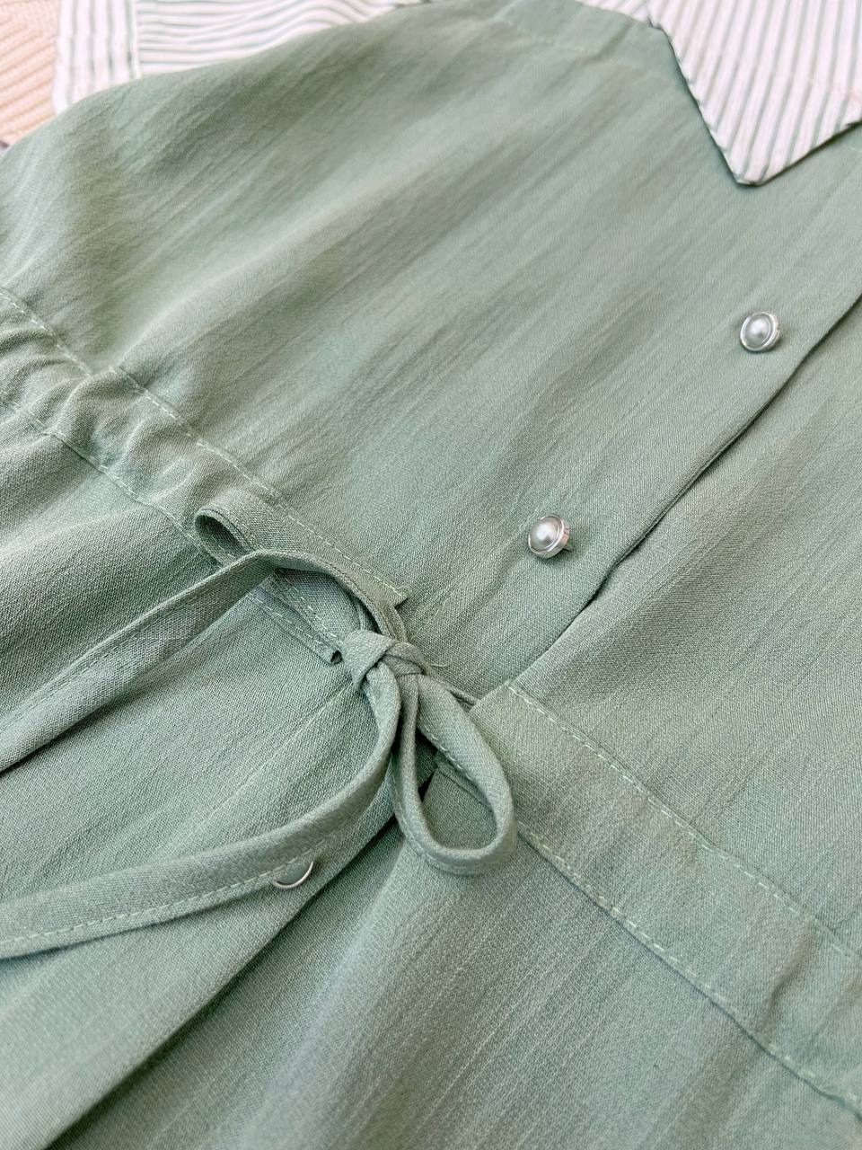 پیراهن کرپ نخ کمر گتر بلند کد 3781