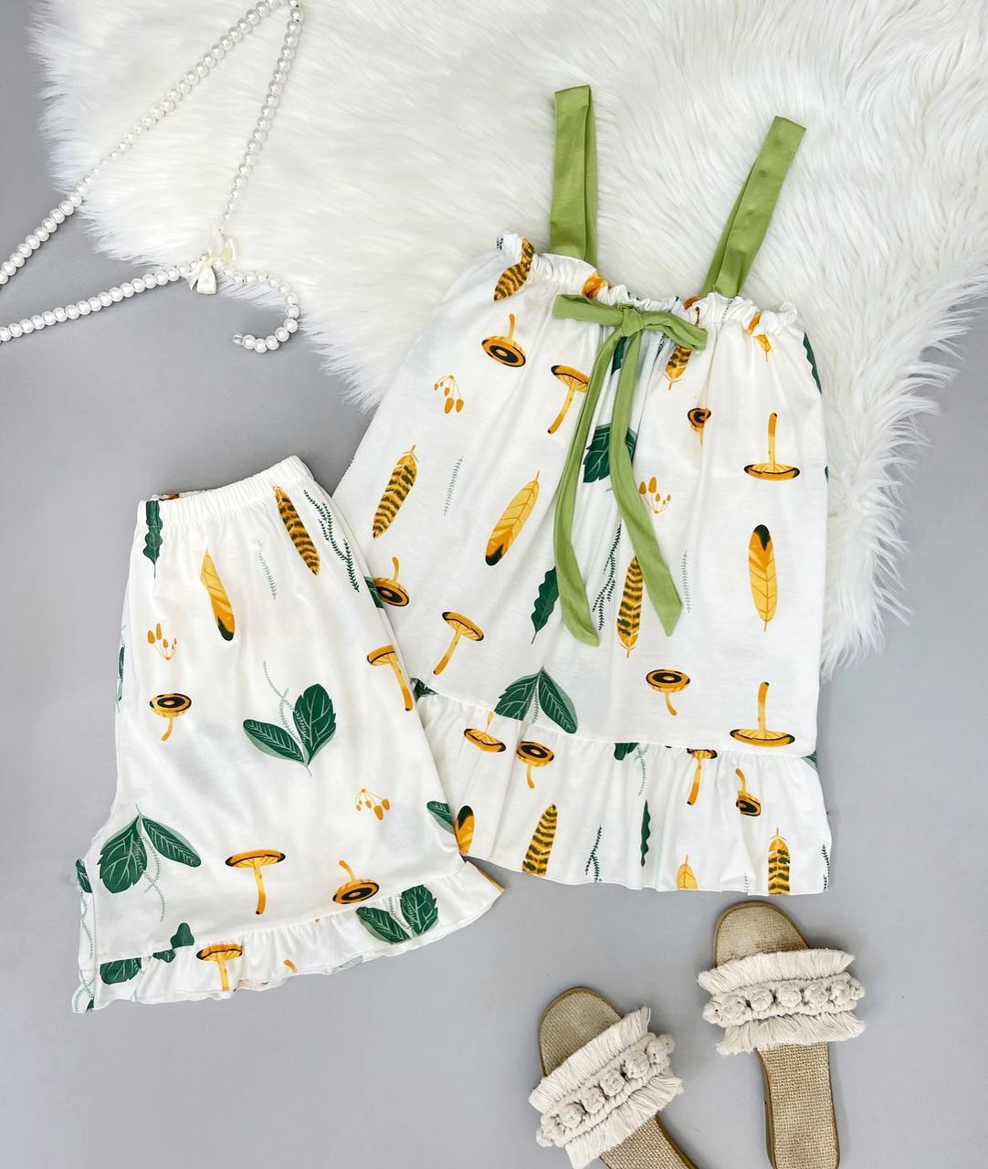 ست تاپ و شلوارک نخ و پنبه کد 3783