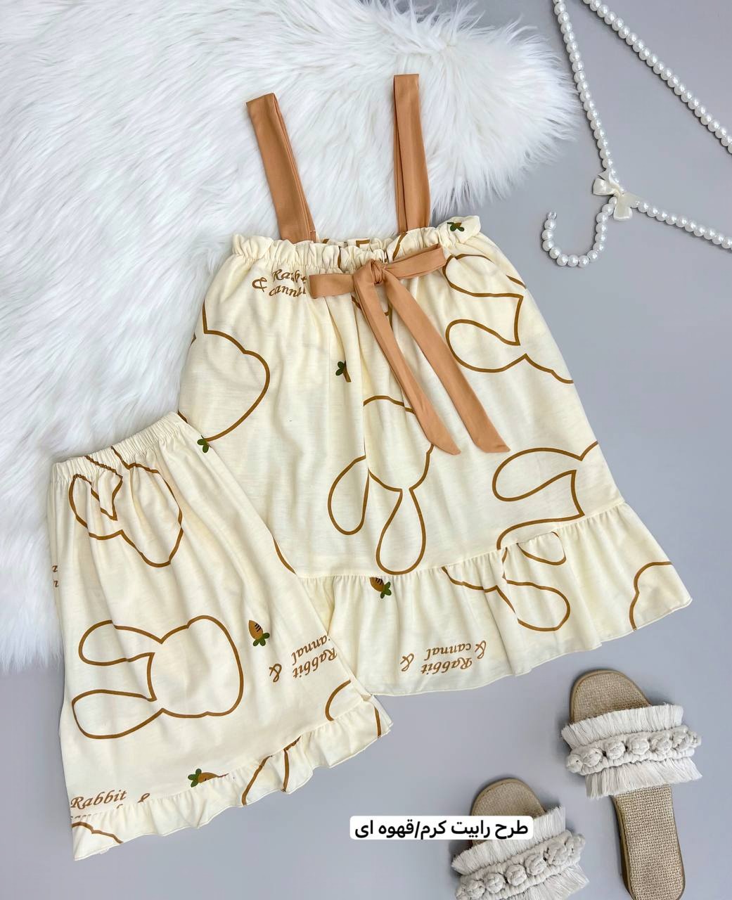 ست تاپ و شلوارک نخ و پنبه کد 3783