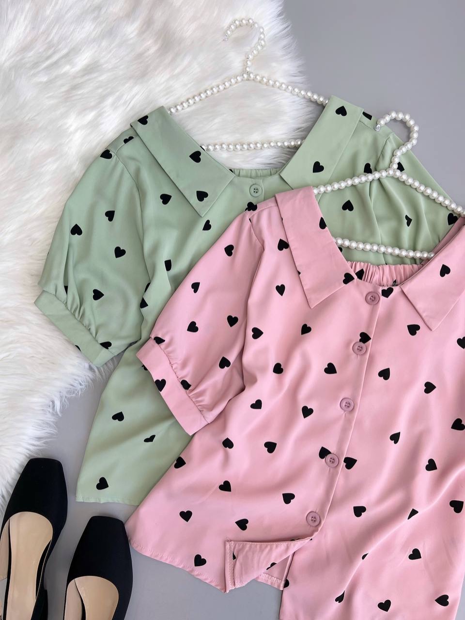 شومیز پشت کش قلب کد 3784