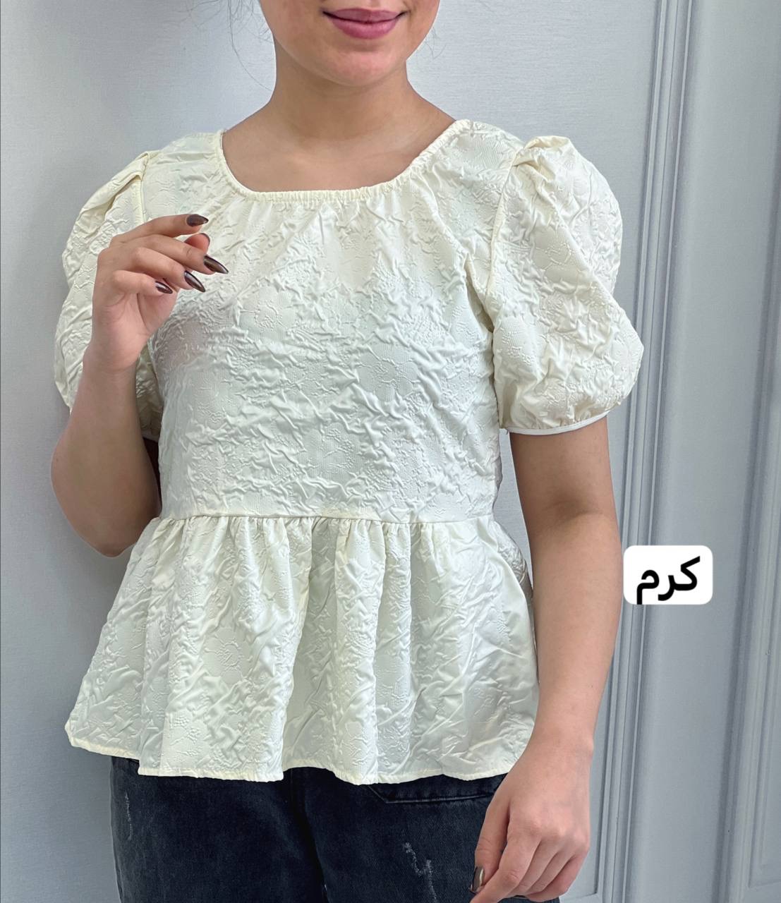 شومیز ژاکارد پشت پاپیون کد 3785