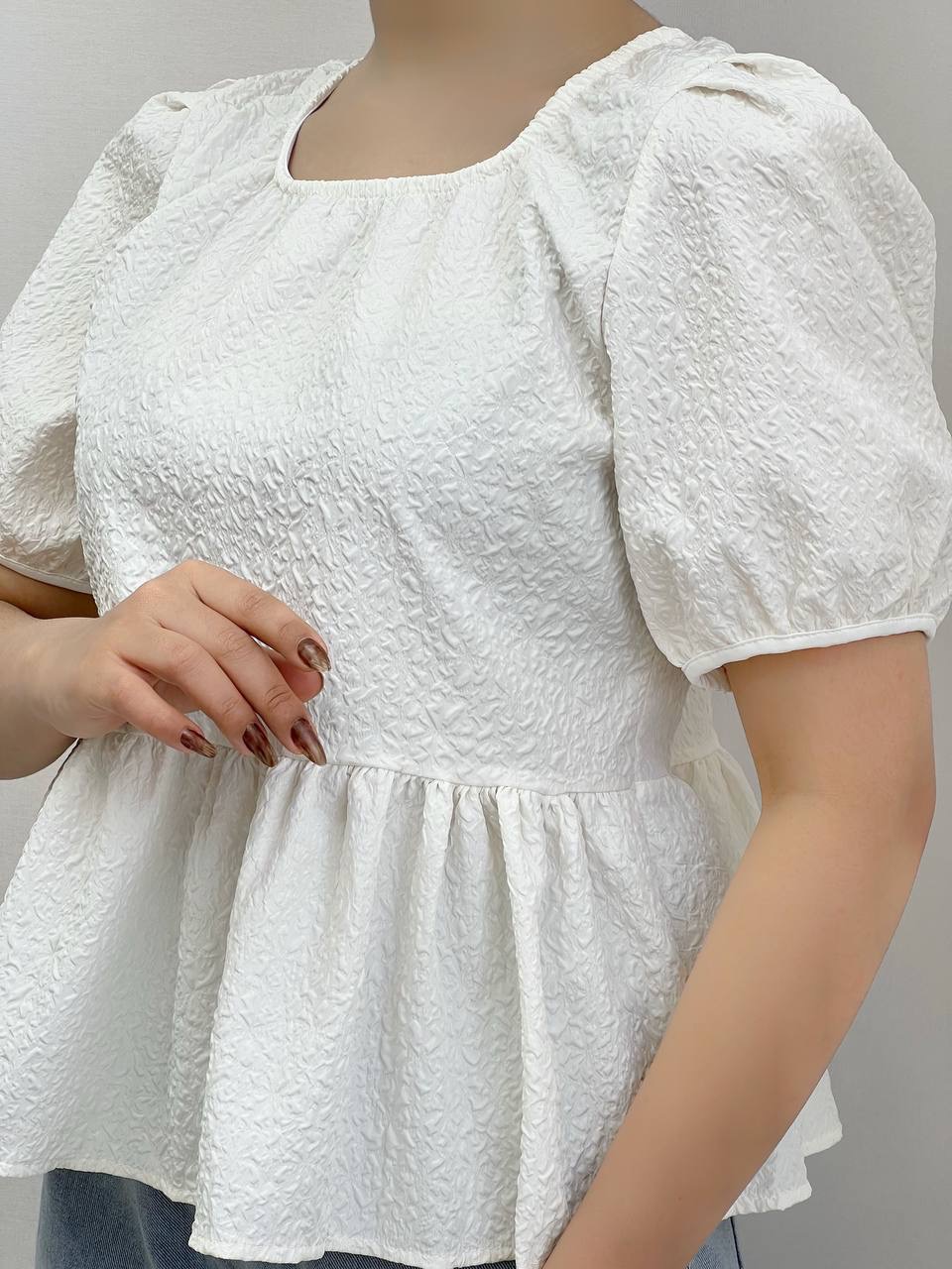 شومیز ژاکارد پشت پاپیون کد 3785