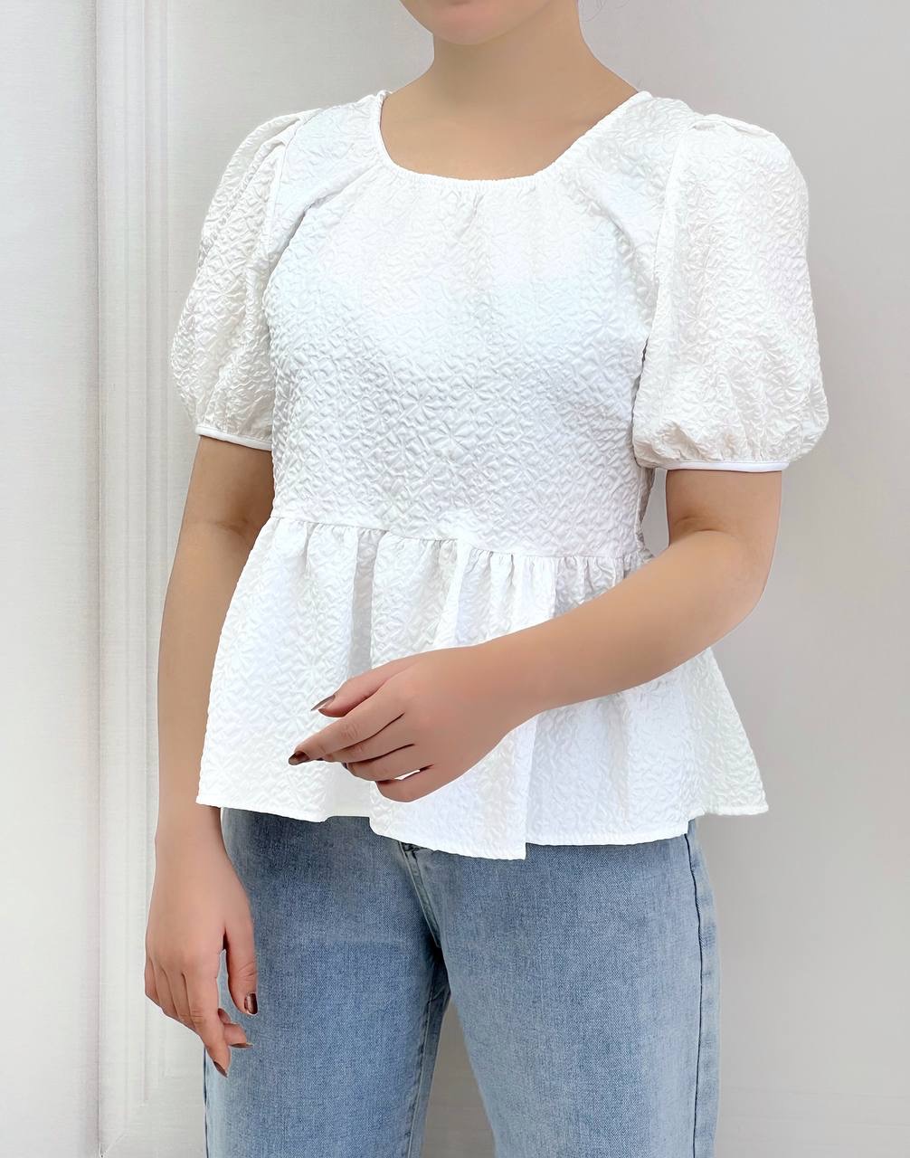 شومیز ژاکارد پشت پاپیون کد 3785