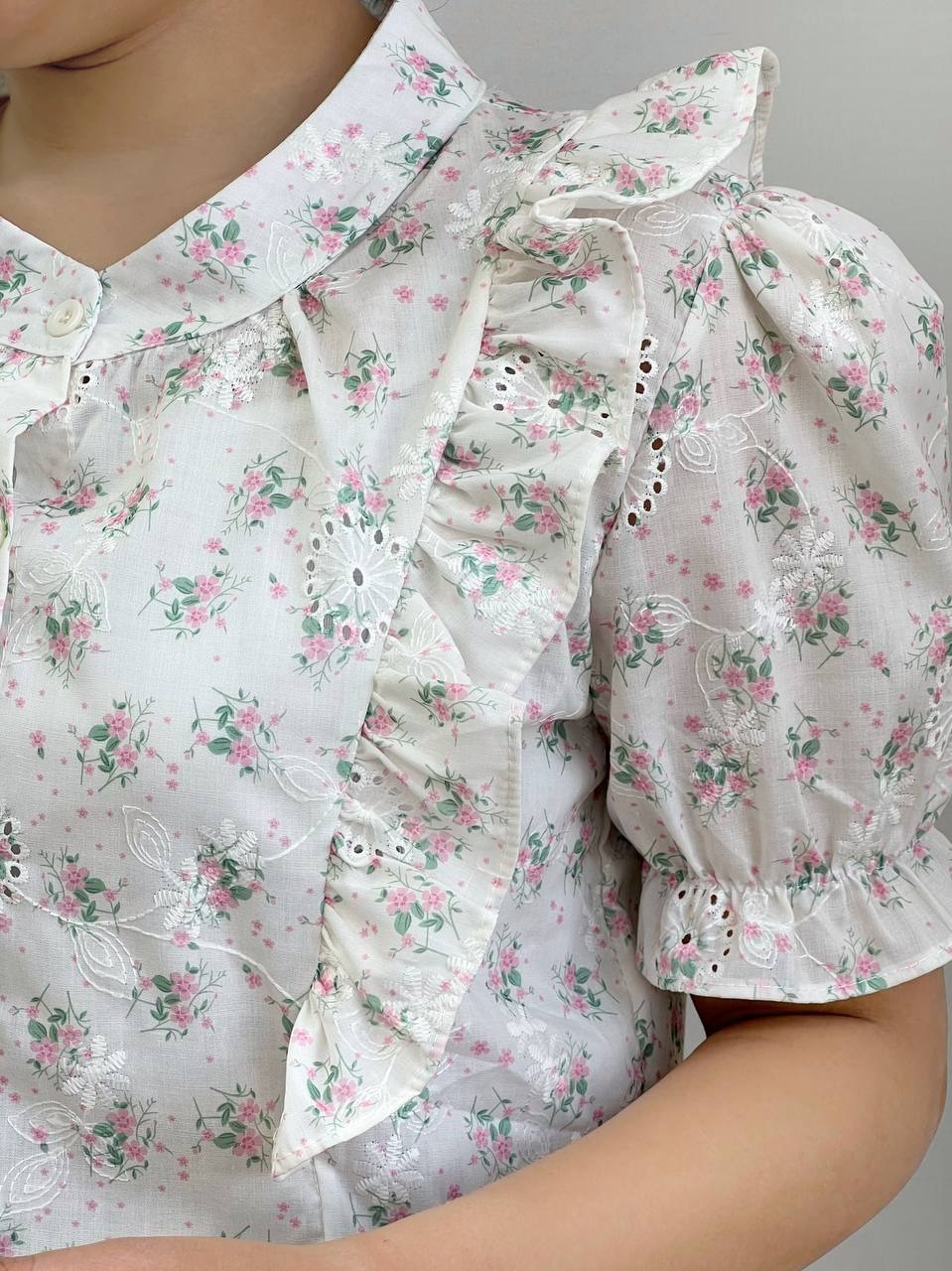 شومیز خامه دوزی گل برجسته کد 3790