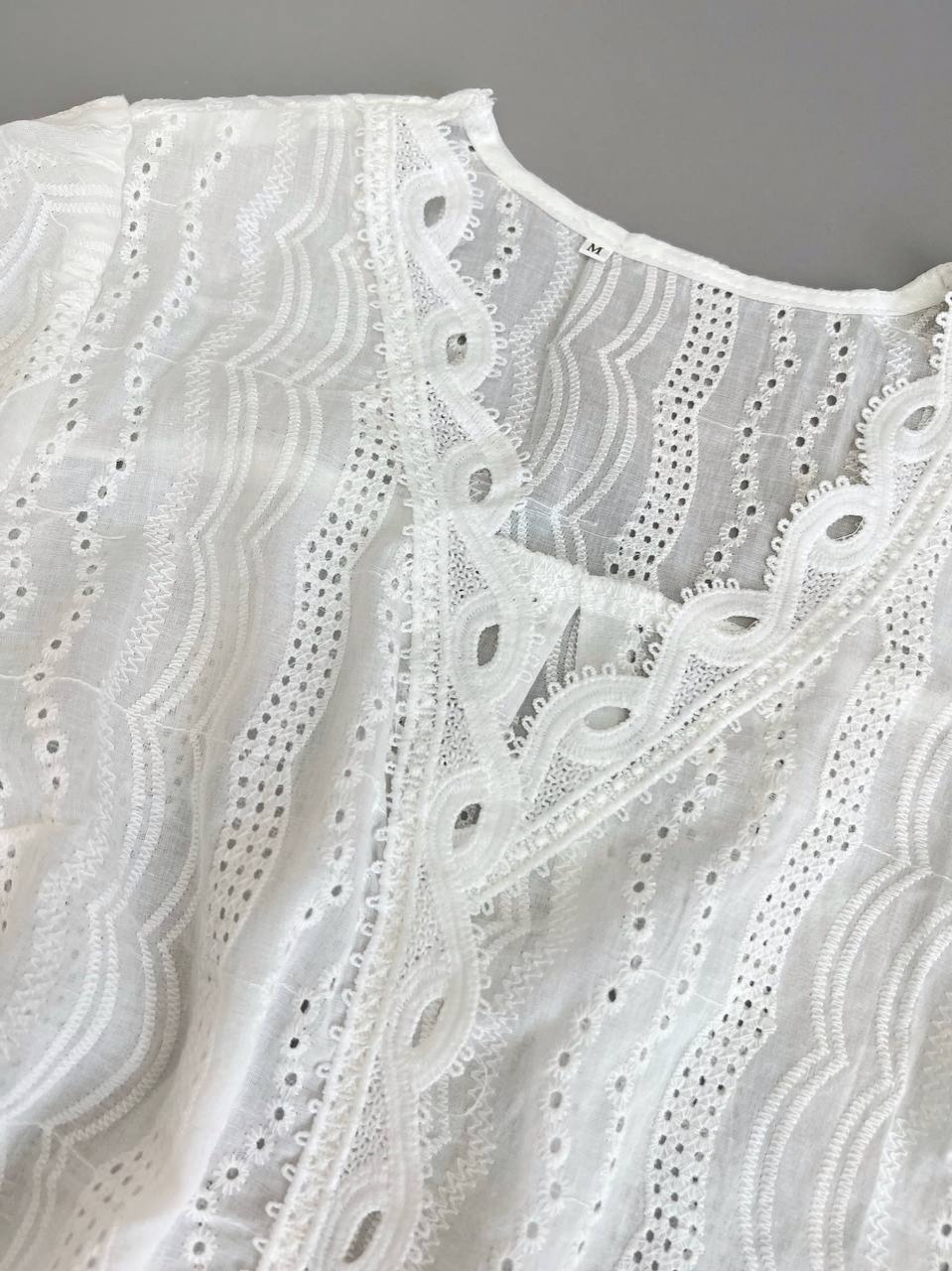 شومیز خامه دوزی سفید کد 3791