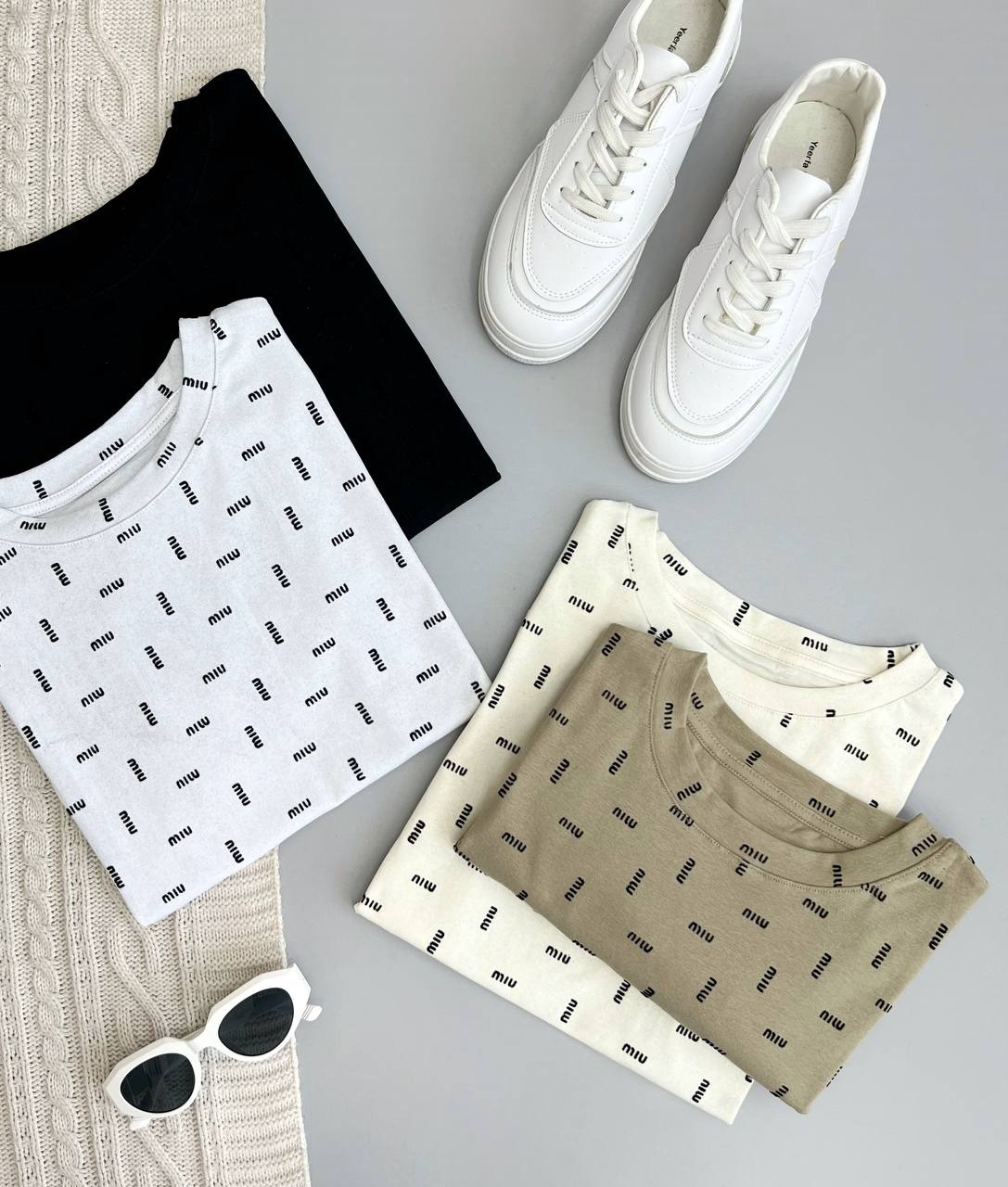 تیشرت طرح برجستهmiu کد 3795