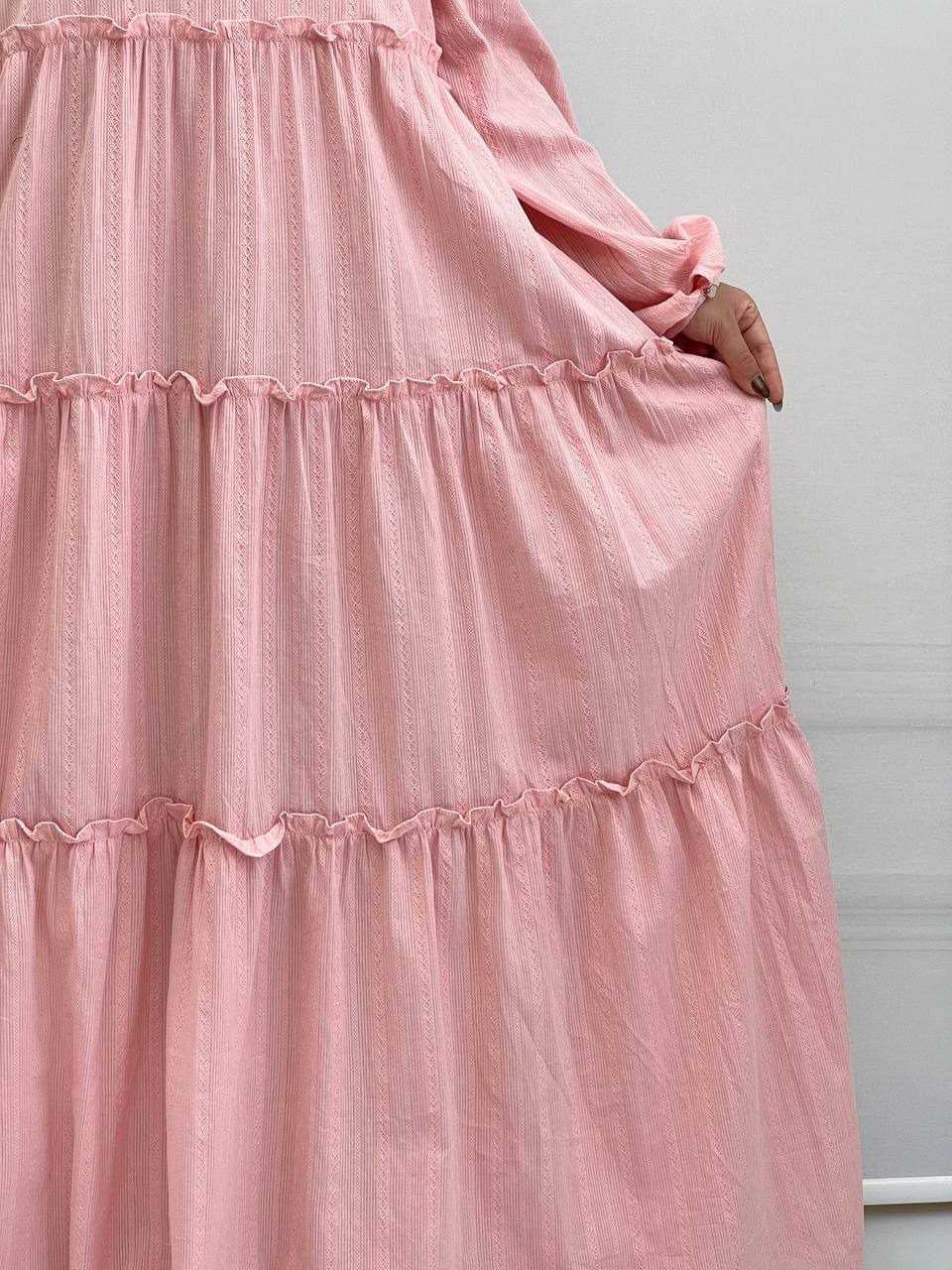 پیراهن بلند گل برجسته کد 3798