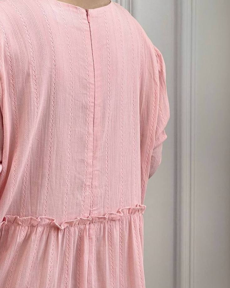 پیراهن بلند گل برجسته کد 3798