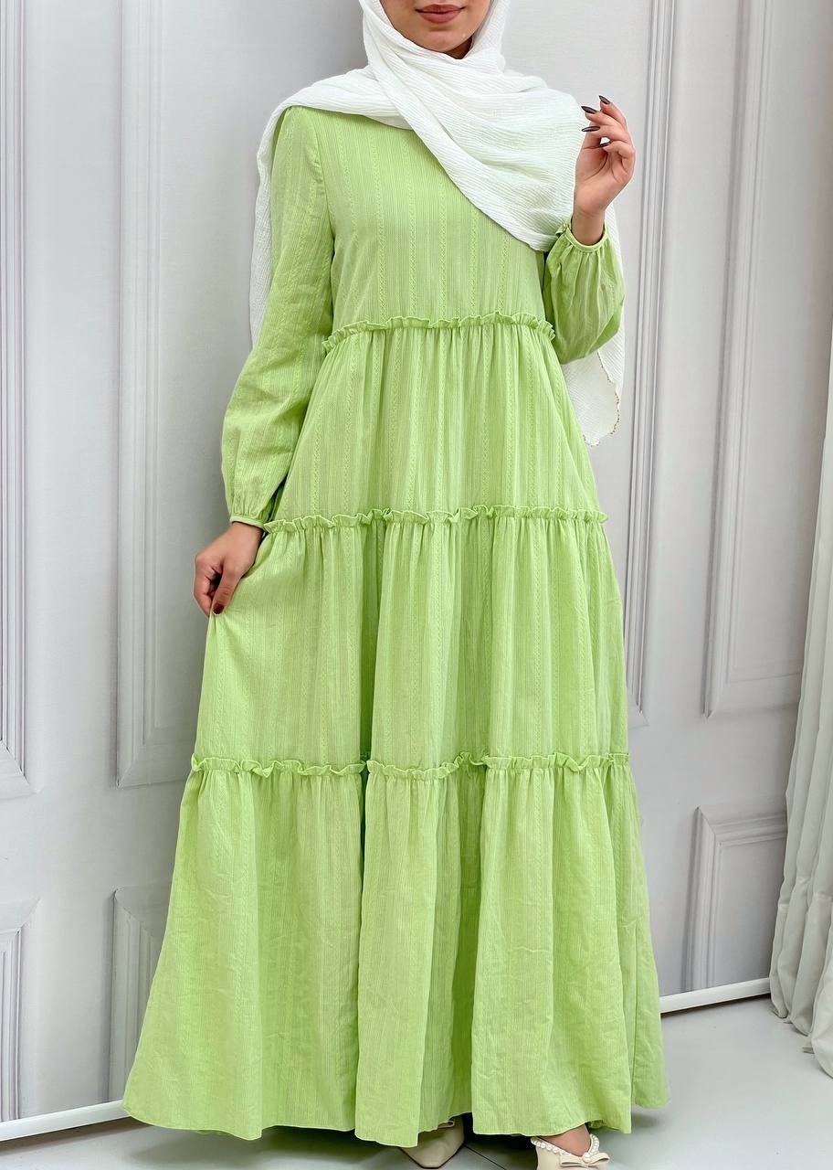 پیراهن بلند گل برجسته کد 3798