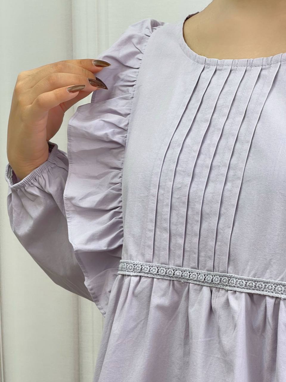 شومیز سرشانه چین عروسکی کد 3799