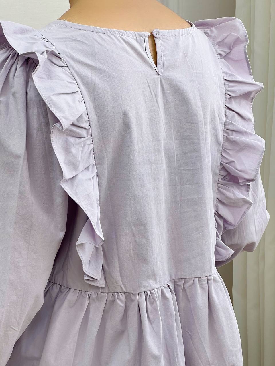 شومیز سرشانه چین عروسکی کد 3799