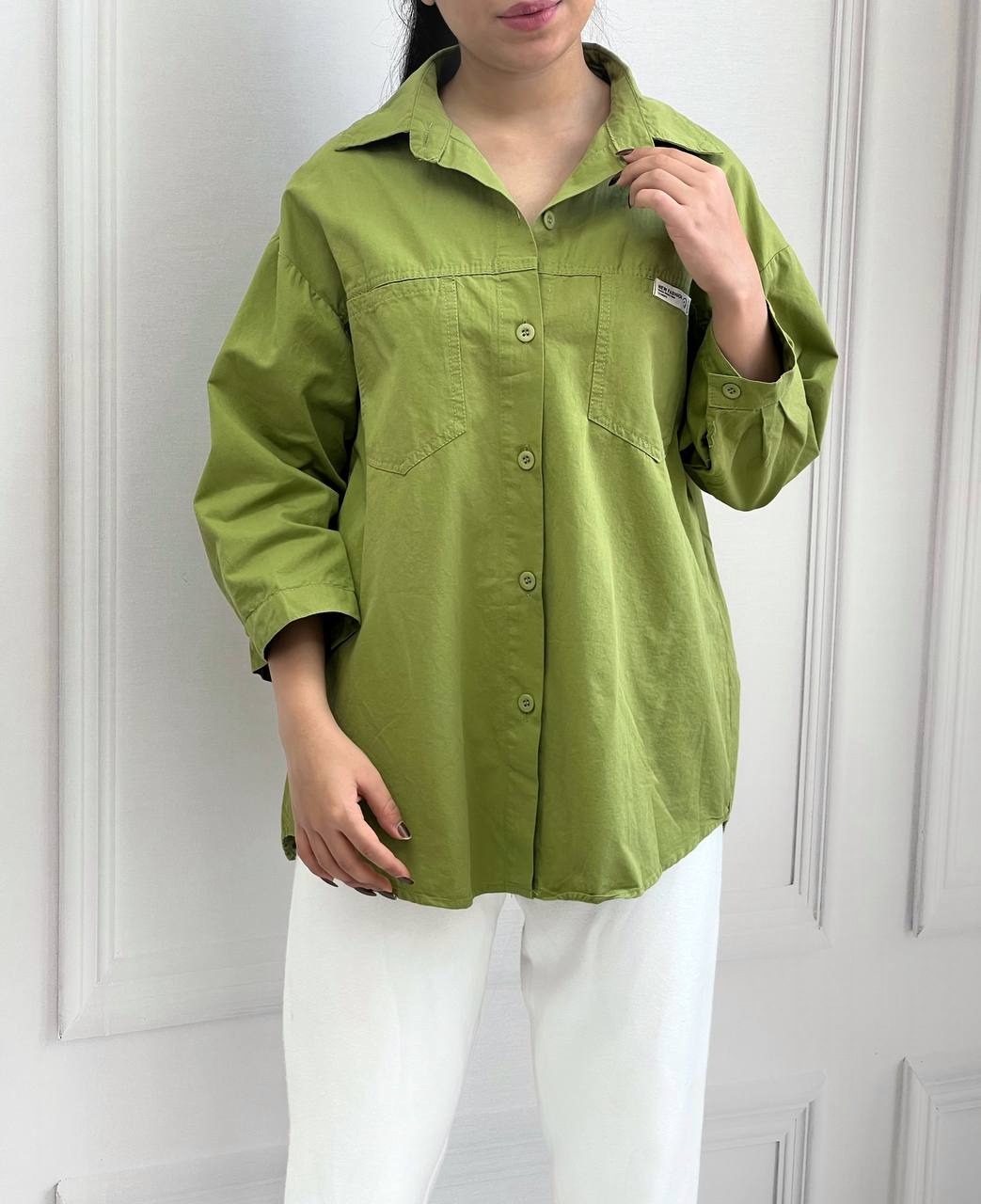 شومیز کتان نخ رنگی کد 3801