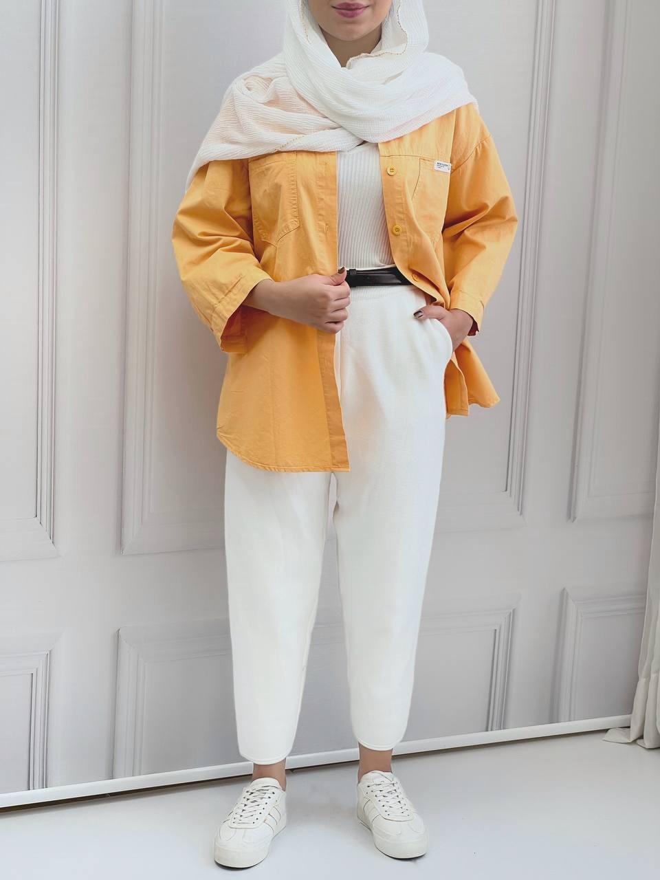 شومیز کتان نخ رنگی کد 3801