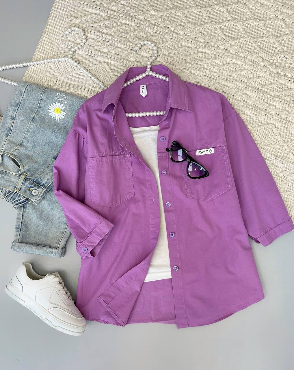 شومیز کتان نخ رنگی کد 3801